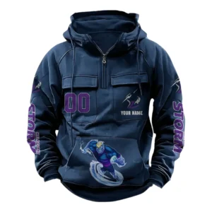 Melbourne Storm NRL Tactical Quarter Zip Hoodie NRL43012125598, Gift For Fan Melbourne Storm - Dark Blue