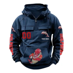 Redcliffe Dolphins NRL Tactical Quarter Zip Hoodie NRL43012125600, Gift For Fan Redcliffe Dolphins - Dark Blue