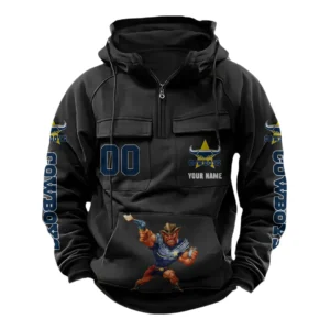 North Queensland Cowboys NRL Tactical Quarter Zip Hoodie NRL43012125601, Gift For Fan North Queensland Cowboys - Black