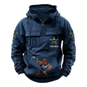 North Queensland Cowboys NRL Tactical Quarter Zip Hoodie NRL43012125601, Gift For Fan North Queensland Cowboys - Dark Blue