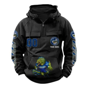 Parramatta Eels NRL Tactical Quarter Zip Hoodie NRL43012125605, Gift For Fan Parramatta Eels - Black
