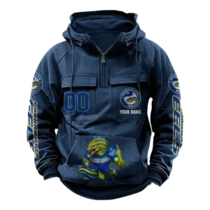 Parramatta Eels NRL Tactical Quarter Zip Hoodie NRL43012125605, Gift For Fan Parramatta Eels - Dark Blue