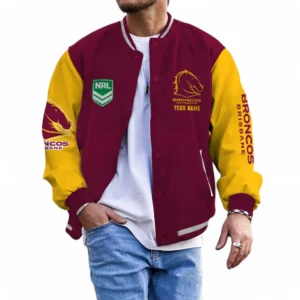 Brisbane Broncos NRL Baseball Jacket NRL43012125667, Gift For Fan Brisbane Broncos