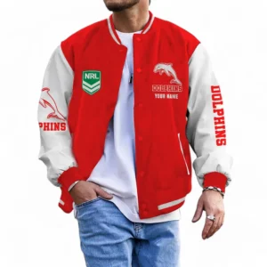 Redcliffe Dolphins NRL Baseball Jacket NRL43012125680, Gift For Fan Redcliffe Dolphins