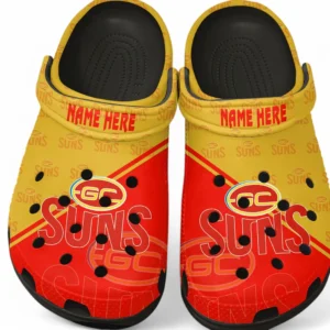 Gold Coast Suns AFL Crocs AFL16020325119, Gift For Fan Gold Coast Suns - Black