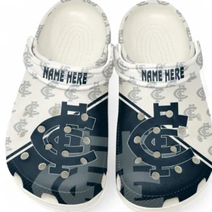 Carlton AFL Crocs AFL16020325125, Gift For Fan Carlton - White
