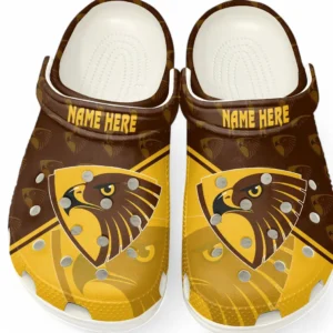 Hawthorn AFL Crocs AFL16020325126, Gift For Fan Hawthorn - White