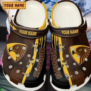 Hawthorn AFL Crocs AFL16020325137, Gift For Fan Hawthorn - White