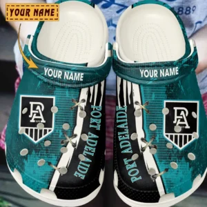 Port Adelaide AFL Crocs AFL16020325142, Gift For Fan Port Adelaide - White