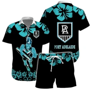 Port Adelaide AFL Hawaiian Set AFL17020325564, Gift For Fan Port Adelaide