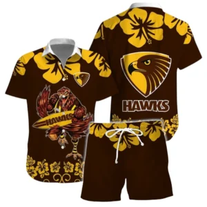 Hawthorn AFL Hawaiian Set AFL17020325570, Gift For Fan Hawthorn