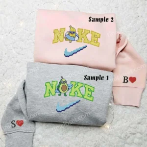 Avocado and Banana x Nike Embroidered Shirt, Embroidered Sweatshirt Fashion Style For Couples
