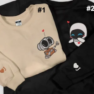 Lovely Droid Couple Star Wars Embroidered Sweatshirt, Maching Embroidered Hoodie For Couple, Boyfriend, Girlfriend
