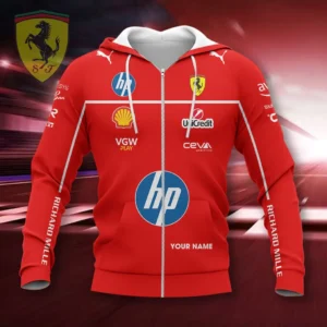 Scuderia Ferrari Zipper Hoodie, All Over Print Zipper Hoodie CAR418050925666