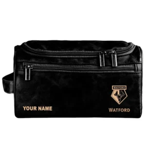 Watford Leather Toiletry Bag, All Over Print Leather Toiletry Bag Watford - Black DEPL5405092035