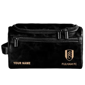 Fulham Leather Toiletry Bag, All Over Print Leather Toiletry Bag Fulham - Black DEPL5405092040