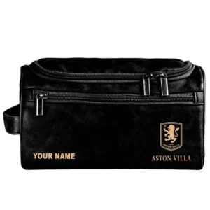 Aston Villa Leather Toiletry Bag, All Over Print Leather Toiletry Bag Aston Villa - Black DEPL5405092059