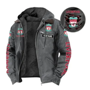 Liverpool Hooded And Flannel Hoodie, All Over Print Hoodie For Liverpool Fans EPL05051225669 - Gray