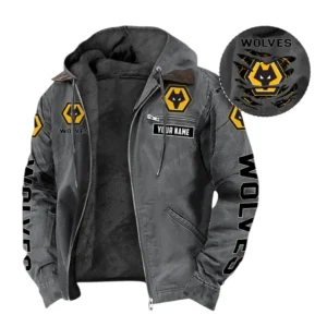 Wolverhampton Wanderers Hooded And Flannel Hoodie, All Over Print Hoodie For Wolverhampton Wanderers Fans EPL05051225671 - Gray