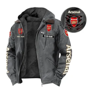 Arsenal Hooded And Flannel Hoodie, All Over Print Hoodie For Arsenal Fans EPL05051225672 - Gray