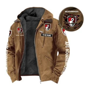 AFC Bournemouth Hooded And Flannel Hoodie, All Over Print Hoodie For AFC Bournemouth Fans EPL05051225673 - Camel