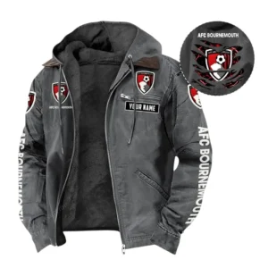 AFC Bournemouth Hooded And Flannel Hoodie, All Over Print Hoodie For AFC Bournemouth Fans EPL05051225673 - Gray