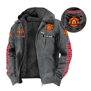 Manchester United Hooded And Flannel Hoodie, All Over Print Hoodie For Manchester United Fans EPL05051225675 - Gray