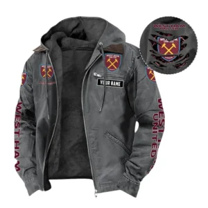West Ham United Hooded And Flannel Hoodie, All Over Print Hoodie For West Ham United Fans EPL05051225676 - Gray