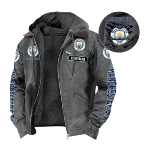 Manchester City Hooded And Flannel Hoodie, All Over Print Hoodie For Manchester City Fans EPL05051225679 - Gray