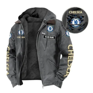 Chelsea Hooded And Flannel Hoodie, All Over Print Hoodie For Chelsea Fans EPL05051225680 - Gray
