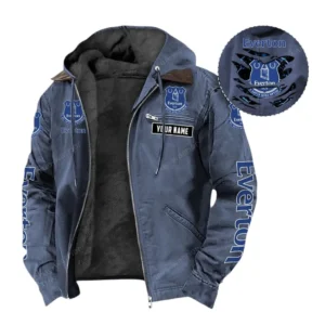Everton Hooded And Flannel Hoodie, All Over Print Hoodie For Everton Fans EPL05051225682 - Navy Blue