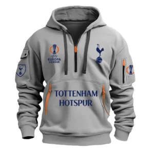 Tottenham Hotspur Hoodie Half Zipper Europa League Champions 2025 EPL79052225786 - Gray