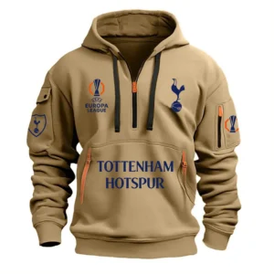 Tottenham Hotspur Hoodie Half Zipper Europa League Champions 2025 EPL79052225786 - Khaki