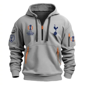 Tottenham Hotspur Hoodie Half Zipper Europa League Champions 2025 EPL79052225787 - Gray