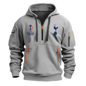 Tottenham Hotspur Hoodie Half Zipper Europa League Champions 2025 EPL79052225788 - Gray