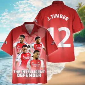 Jurrien Timber Hawaiian shirt Premier League 2025 gift for fan Jurrien Timber HVN1003JT05122025HAW