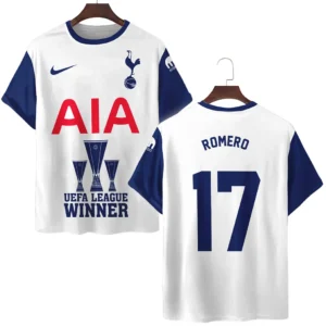 Cristian Romero Tottenham Hotspur T-Shirt  UEFA League Cup 2025 For Fan Cristian Romero HVN1017CR052425