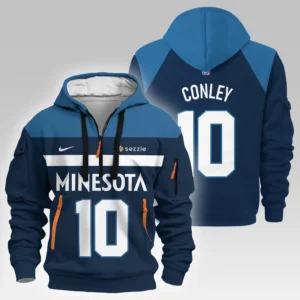 Mike Conley Minnesota Timberwolves Hoodie Half Zipper  NBA 2025 For Fan Mike Conley HVN1026TWMC052825HODZ