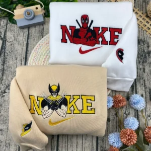 Deadpool And Wolverine x Nike Embroidered Shirt, Embroidered Sweatshirt Fashion Style For Couples