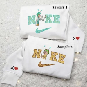 Rick And Morty x Nike Embroidered Shirt, Embroidered Sweatshirt Fashion Style For Couples