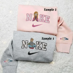 Anna and Kristoff x Nike Embroidered Shirt, Embroidered Sweatshirt Fashion Style For Couples