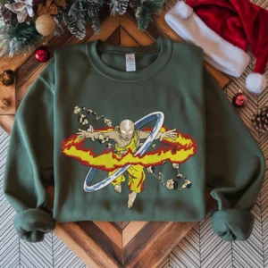 Aang Anime Embroidered Sweatshirt Fashion Style For Couples, Valentines Gift For Him/Her