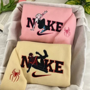 Spider-Man And Spider-Woman x Nike Embroidered Shirt, Embroidered Sweatshirt Fashion Style For Couples