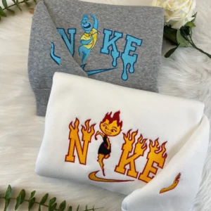 Wade and Ember Elemental Movie Nike Embroidered Sweatshirt Fashion Style For Couples, Valentine Day