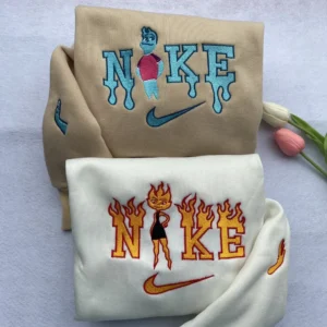 Wade and Ember Elemental Movie Nike Embroidered Sweatshirt Fashion Style For Couples, Valentine Day