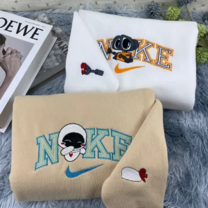 Wall E Robot Movie Eve x Nike Embroidered Shirt, Embroidered Sweatshirt Fashion Style For Couples