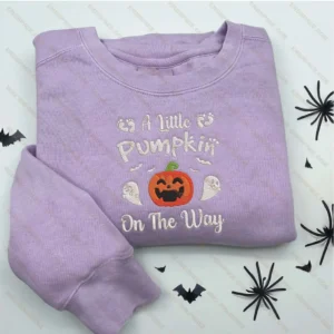 A Little Pumpkin On The Way Embroidered Sweatshirt Fashion Style