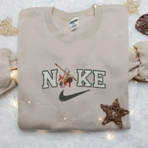 Aang Nike Embroidered Shirt, Avatar Embroidered Shirt, Cartoon Embroidered Shirt