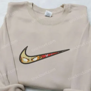 Aang Nike Swoosh Embroidered Shirt, Avatar Embroidered Shirt, Cartoon Embroidered Shirt