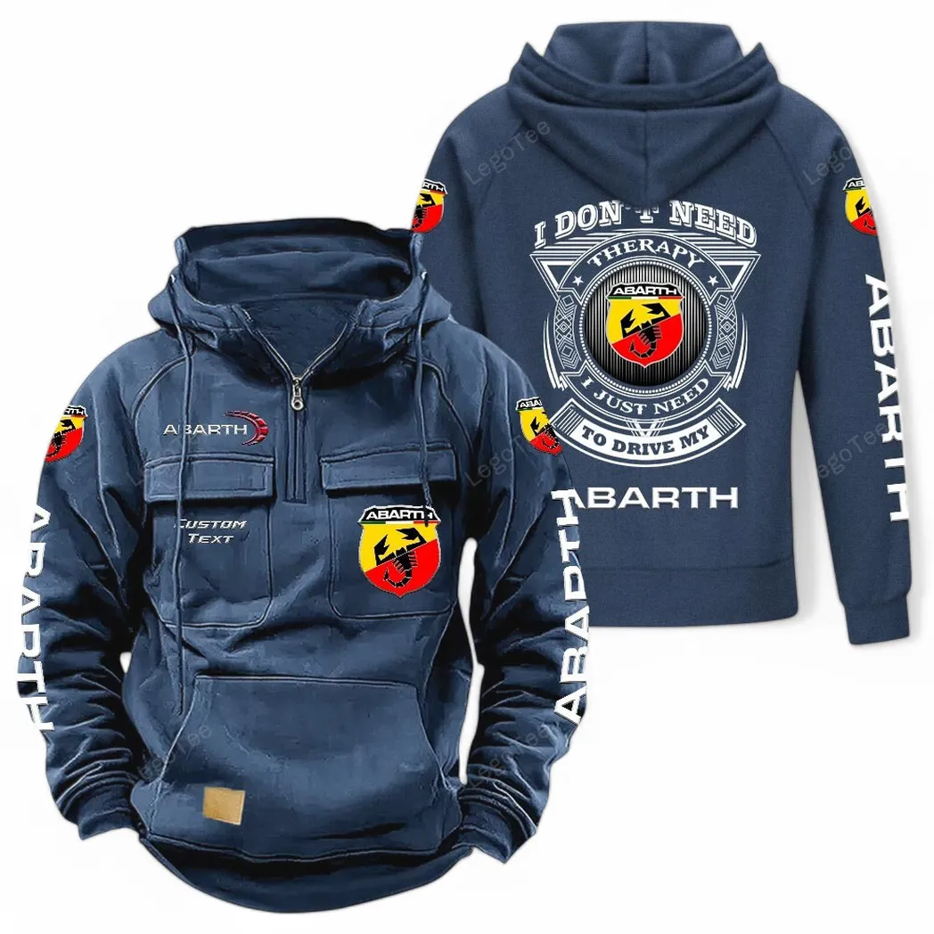 Abarth Tactical Quarter Zip Hoodie CAR106021525063, Gifts For Men, Him, Husband, Boyfriend - Dark Blue